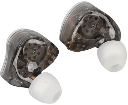Erchineko IEM Auricolari Monitor Auricolari Cablati Diaframma Biologico da 10 Mm Suono Stereo HiFi Cavo Placcato Argento Staccabile con Spina Placcata Oro da 3,5 Mm per Musicisti (SILVER)