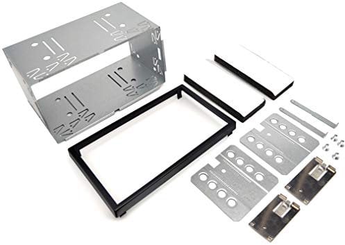 UGAR 14-003 182 x 102mm Universal Double DIN Installation Slot Metal Car Stereo Radio Mounting Frame 2DIN Universal Car Radio Adapter in-Dash Mounting Frame Complete Fitting Kit