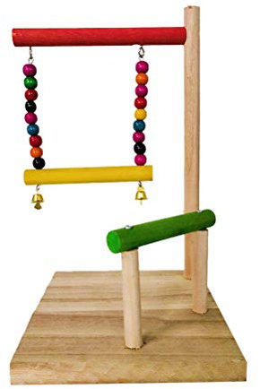 Popetpop Papageienschaukel für kleine Vögel, Spielplatz, Spielplatz, Nymphensittiche, Spielplatz, Plattform zum Aufhängen, Glockenschaukel