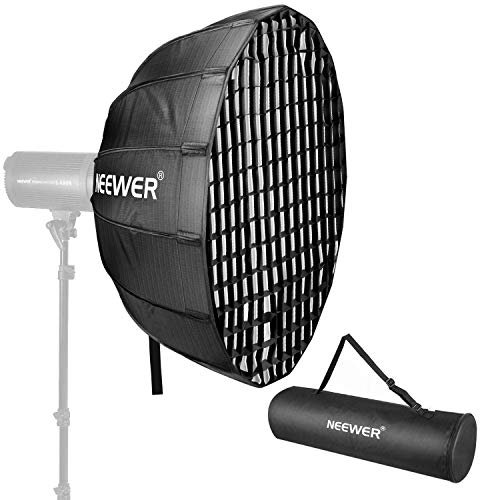 Neewer Beauty-Schale Hexadecanol, faltbar, 106 cm, mit Bowens-Montage, Diffusoren intern/außen, abnehmbar und Gitter, Softbox, zusammenklappbar, für Fotostudio, Blitzprojektor