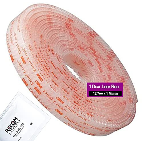 3M Dual Lock SJ3560 Extra Strong, Reclosable Fastener, Clear, Waterproof, 5X Stronger Than Hook & Loop, Heavy Duty Mounting Tape for Indoor and Outdoor use [ROOMWATCHMAN (R)] (12.7mm x 1Meter)