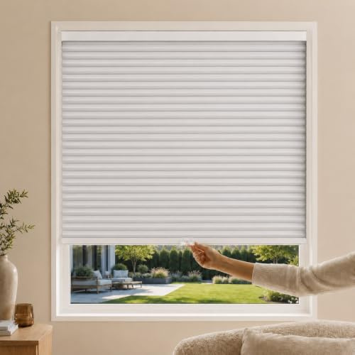 CHICOLOGY Cordless Cellular Shades Privacy Single Cell Window Blind, 29W X 72H, Evening Mist