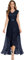 Dressystar Damen Elegant Abendkleider Hochzeit Party V-Ausschnitt Cocktailkleid Maxi Lang Brautjunferkleid Marineblau XL