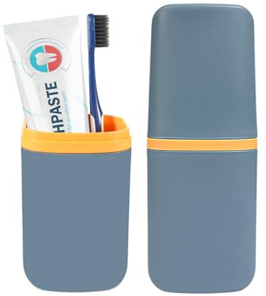 COMNICO Portaspazzolino da viaggio portatile in PP con guarnizione porta spazzolino da denti copertura multifunzione contenitore per dentifricio per casa, scuola, campeggio, viaggi di lavoro, bagno