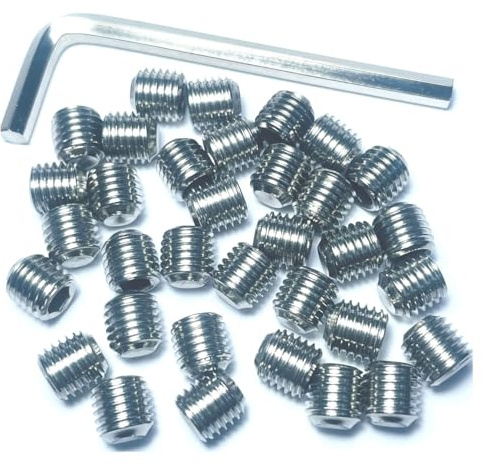 ZDingTech 34pcs Set Screws 5/16-24 x 5/16 inch 304 Stainless Steel Allen Head Hex Hexagon Socket Set Screws with Allen Wrench,Set Grub Screws Hex Allen Head Socket Set Screws.(5/16 Length)