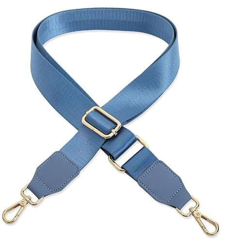 Schultergurt für Handtasche Laptoptasche - Hellblau [Metallfarbe: Gold] - Länge verstellbar 89-142 cm - Breite 3,8 cm - Ersatz Gurt Band Schulterriemen Strap Umhängegurt für Laptoptasche