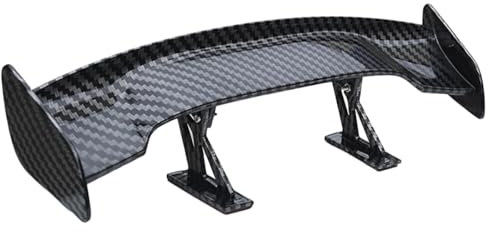 Auto Mini Schwanz Spoiler Flügel, Universal Auto Mini Spoiler Flügel, Universal Auto Heckflügel-Dekoration, Auto Kohlefaser Textur Dekoration, für Dekoration Auto, Schwarz, 25 * 7 * 3.5cm
