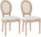HOMCOM Esszimmerstühle 2er-Set, Küchenstuhl mit Rückenlehne, Polsterstuhl mit Leinenoptik, Rattanoptik, Essstuhl mit Holzbeine für Küche, Wohnzimmer, Cremeweiß