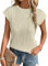 Gemulate Ladies Tops Short Sleeve Blouses Casual Round Neck tee Shirts for Women Knit Summer Tunic Top Apricot M