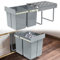 XINZI Poubelle de cuisine à 2 compartiments - 2 x 15 l - Système de tri sélectif encastrable - Poubelle avec extension complète