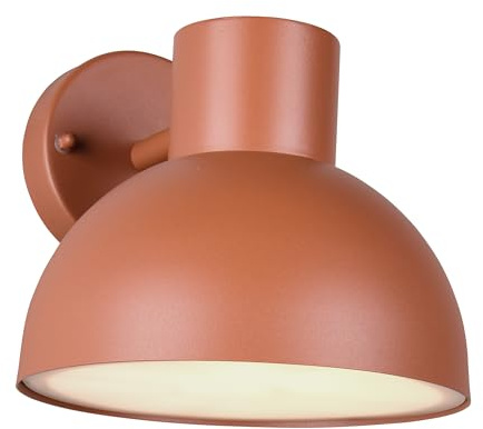 Trio Leuchten Außen Wandleuchte Elbe 262360140, Aluminium Druckguss Apricot, Schirm Kunststoff, exkl. 1x E27, Terracotta