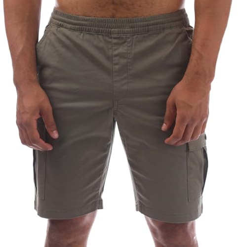 Farah Men's Crane Organic Stretch Twill Cargo Shorts in Green