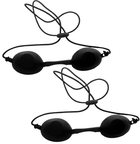 BDEPSTR 2 Stück UV Schutzbrille mit Gummizug,Tanning Sunbed UV Eye Protection,für Sonnenbank Schönheitsinstrument,Beauty(Schwarz)