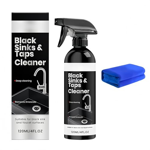 Rimuovi-Macchie da Acqua Dura per Rubinetteria Nera,Detergente Anticalcare per Lavandini e Rubinetti Neri,Formula Delicata per Rubinetti, Lavabi e Sanitari del Bagno (1Pezzo)