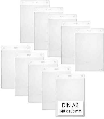 10 x Porte-badge Porte-carte A6 (148 x 105 mm) vertical