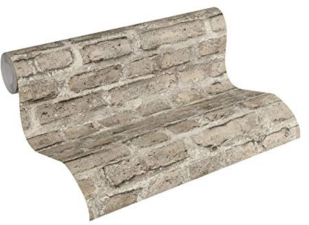 Livingwalls Vliestapete Neue Bude 2.0 Tapete in Vintage Backstein Optik Industrial Loft Style 10,05 m x 0,53 m braun bunt grau Made in Germany 361394 36139-4