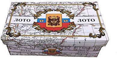 GMMH Bingo Set de Loto Russe Jeu de Société avec Figurines en Bois (Boîte en Carton, LN-31-6) Soirée de Jeu Famille/Fête, Jeu de Loto Bingo Jeu Familial pour Adultes et Enfants à partir de 6 Ans