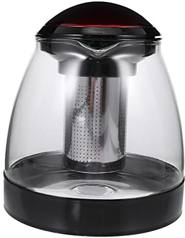 Glas- mit herausnehmbarem Edelstahl-Teesieb für den Herd (rot)