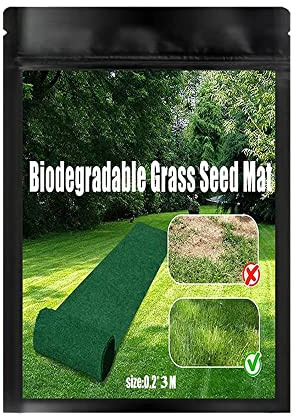 GUANYANYI Biodegradable Grass Seed mats for lawns Grass Seed roll Germination Blanket Easy Water and Grow sod Grass Rolls (0.2 * 3m)