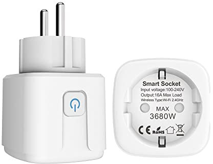 Enchufe Smart Plug WiFi: 16 A Wifi Smart Plugs con temporizador y función de cuenta atrás, mando a distancia de la aplicación, interruptor inteligente de enchufe funciona con Alexa (Wifi, 1 pack)