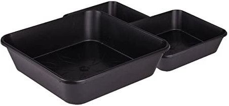 Weedness Maceta Posavasos 36,5 x 36,5 x 4 cm Rectangular de plástico Negro - Macetas cuadradas de plástico para Plantas, Maceta de Cultivo, Maceta para jardín, balcón