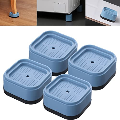 4 Stück Anti Vibration Waschmaschine, Universal waschmaschine füße Pad Fußpolster Gummi Antivibrationsmatte für Waschmaschine/Trockner/Möbel (Blau)