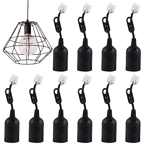 Prise Lumineuse avec câble | 10 E27 Douille câble Lanterne câble Douille - Douille à Suspension pour Chantier, Bureau, Boutique