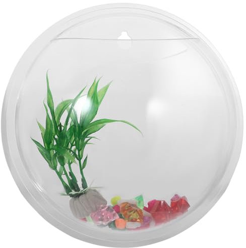 POPETPOP Vase en Verre Terrariums Clair Vase Tenture Bocal À Poissons Poissons Aquarium Pots Globe Conteneur Betta Fish Tank Verre Clair Pot Suspendus Acrylique Vases