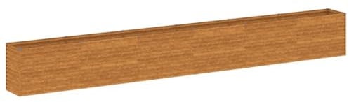 vidaXL Garden Raised Bed in Distinctive y Corten Steel - Large Rectangular Planter for Vegetables, Herbs, and Flowers - Weather-, Low-Maintenance Outdoor Decor for Garden, Patio or Balcony