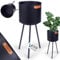 Vilde Cache-Pot de Fleurs sur Pieds - Support pour Plantes - en métal - Noir - 20 x 45 cm
