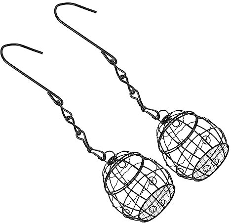 Didiseaon 2pcs Bird Cage Bird Feeder Outdoor Decor Hanging Bench Swing Outdoor Cockatiel Toys Outdoor Swing Outdoor Hanging Bird Feeders Backyard Bird Feeder Peanut Bird Food Iron Wire