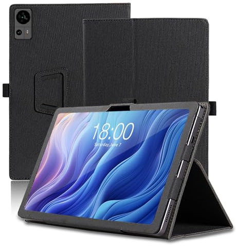 Case for Teclast T60, 12 inch, Teclast T60 Tablet Case, Folding Stand Protective Cover with Pencil Holder and Wrist Strap, Full Protection. (Black)
