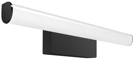 kalb | LED Spiegelleuchte 400mm, schwarz, Rund, Aufbauleuchte 230VAC, Badezimmer Leuchte - Modernes Ambiente, Energiesparend, Spritzwassergeschützt
