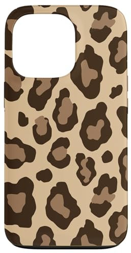Hülle für iPhone 13 Pro Leo Print Design Beige Braun Raubtier