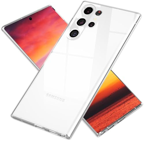 NALIA Transparente Silikonhülle für Samsung Galaxy S24 Ultra - Hülle | Micro-Dot Rückseite ohne Wasserflecken, Stoßabsorbierende Ecken, Griffiges TPU-Material, Präzise Tasten, GLAZE