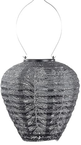 LUMIZ Solarlaterne - für Außen - Folia - Ballon - Gartenbeleuchtung - Solarlampen - Gartendeko - 20cm - Dunkelgrau