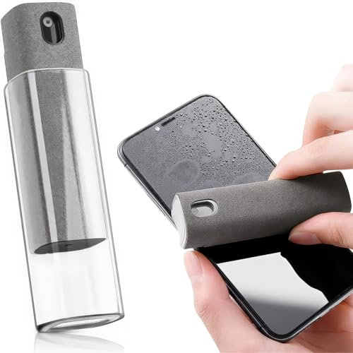 ULTRICS Portable Screen Cleaner Spray with Liquid, 3 in 1 Screen Cleaning Kit with Microfiber Cloth Laptop Screen Wipes, Refillable Phone Screen Cleaner Kit for Mobile, Tablets TV Monitor, Car Screens