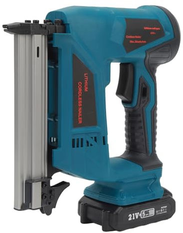 Chiodatrice a Batteria Al Litio, Pistola Sparachiodi Elettrica con Caricatori Massimi 100 Pezzi e Batteria Al Litio 2 Ah, per Tappezzeria, Lavorazione del Legno e