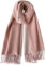 PFLife Cachemire Écharpe Femmes Hiver Écharpe Doux et Respirant Peau Amicale Écharpe Chaude et Mouchoir Décontracté Écharpes Douces et Longues Écharpes (rose blanc)