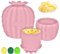 HMGES Pot à beurre français en silicone avec couvercle, 238,1 g/238 ml Cactus à tartiner, avec ligne d'eau à laisser sur le comptoir, récipient de rangement créatif pour comptoir - Rose