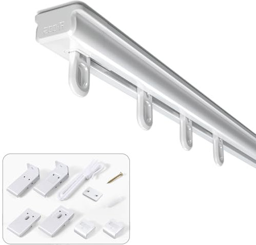 Sekey Gardinenstange Ausziehbar Gardinenschiene 1-läufig Alu-Vorhangschiene teleskopisch Vorhangstange Verstellbare Gardinenstange 145-270 cm