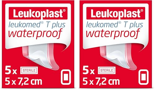 Leukomed T Plus - Sterile Wound Dressing - Waterproof and Breathable, First-aid Plasters - Ideal for Postoperative Care - Transparent - 5 cm x 7.2 cm - Box of 5 (Pack of 2)