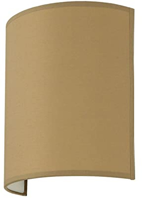 Licht-Erlebnisse Moderne Wandlampe Up Down Stoff Braun H: 23 cm klein Wandleuchte E27 innen Flurlampe Schlafzimmerlampe Wohnzimmerlampe