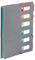 Viquel - Ordnungsmappe, Akkordeon, 6 Fächer, mit Klemmbrett, A4, Rainbow Touch, 25,5 x 32 cm, Grau