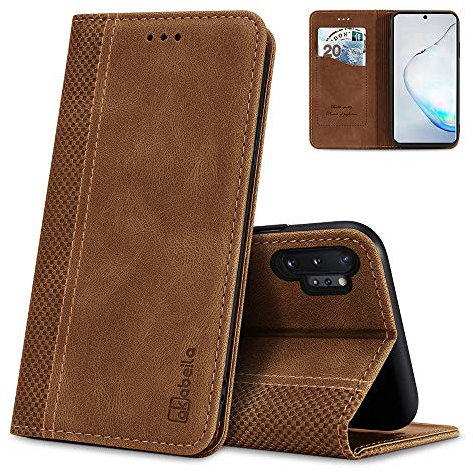 AKABEILA Handyhülle für Samsung Galaxy Note 10 Plus (Note 10+) Hülle PU Leder, Samsung Galaxy Note 10 Pro Hülle Case Silikon Schutzhülle Brieftasche Klapphülle Magnetverschluss Kartenfächer Hüllen