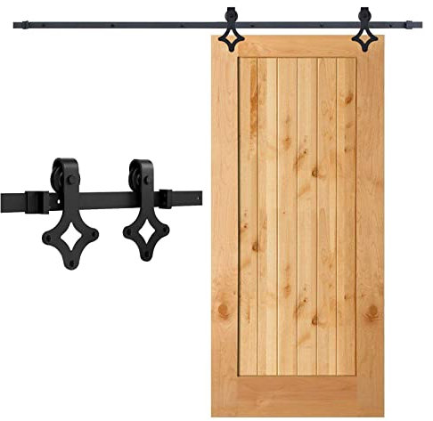 Cecaylie 6FT(183cm) Système de porte coulissante, Kit de Rail pour Porte coulissante, Épaisseur de porte applicable 35-45cm