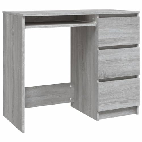 vidaXL Schreibtisch Computertisch Arbeitstisch Bürotisch PC Tisch Büro Laptoptisch Büromöbel Arbeitszimmer Grau Sonoma 90x45x76cm Holzwerkstoff
