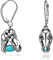 Dinosaurier Schädel Ohrringe Sterling Silber Türkis Dino Drop Dangle Ohrringe Dinosaurier Schmuck Geschenk für Frauen