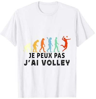 Je Ne Peux Pas J'ai Volleyball Evolution Volleyball T-Shirt