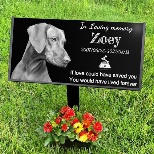 Memorial Stones Personalized,Headstone for Pet Dog, Cat,Animal Outdoor Mini Memorial plaque,Black Granite Memorial Garden Stone Gravestone Markers, Dog Headstone Sympathy Gifts